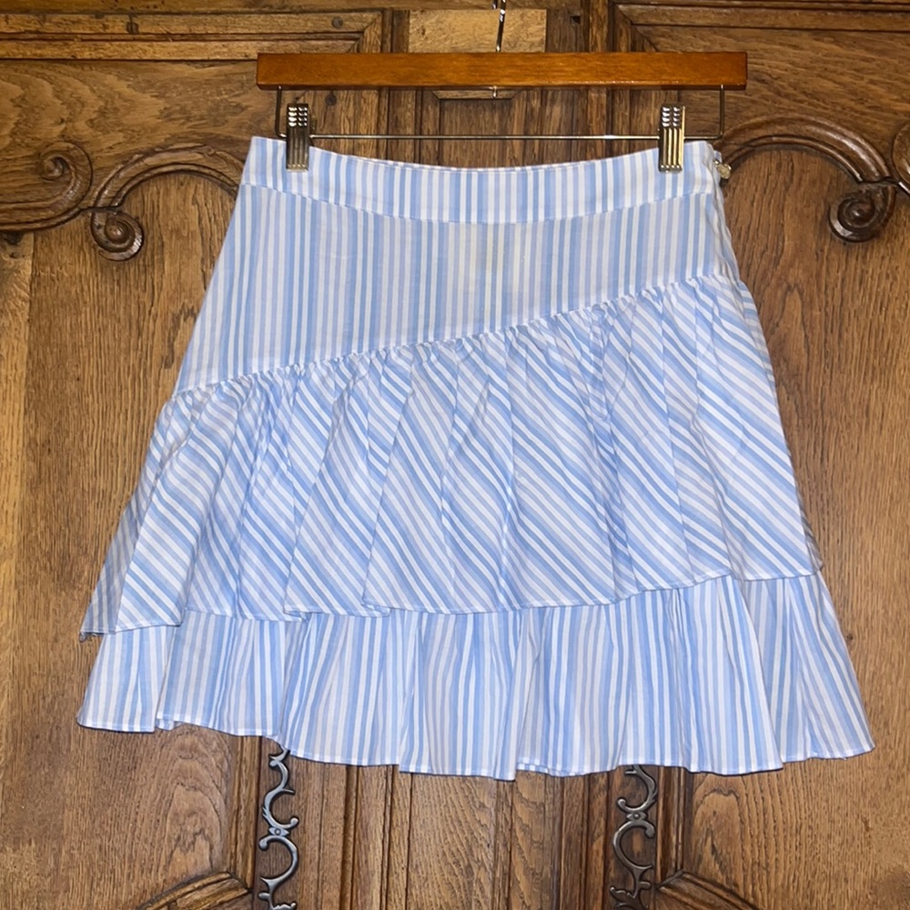 NEW EMILY MCCARTHY SANTORINI STRIPED TIERED MINI SKIRT